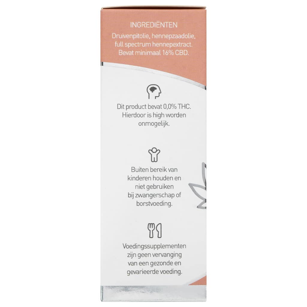 De verpakking voor Renova - CBD olie 16% (30ml) wordt getoond op een witte achtergrond. miniatuur