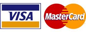 een visa mastercard en een mastercard-logo.