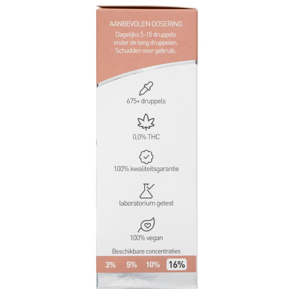 Een flesje Renova - CBD olie 16% (30ml) op een witte achtergrond. miniatuur