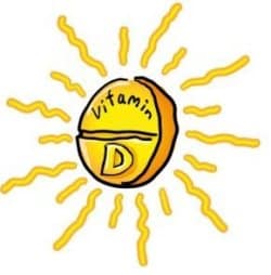 een tekening van een vitaminepil op een witte achtergrond.