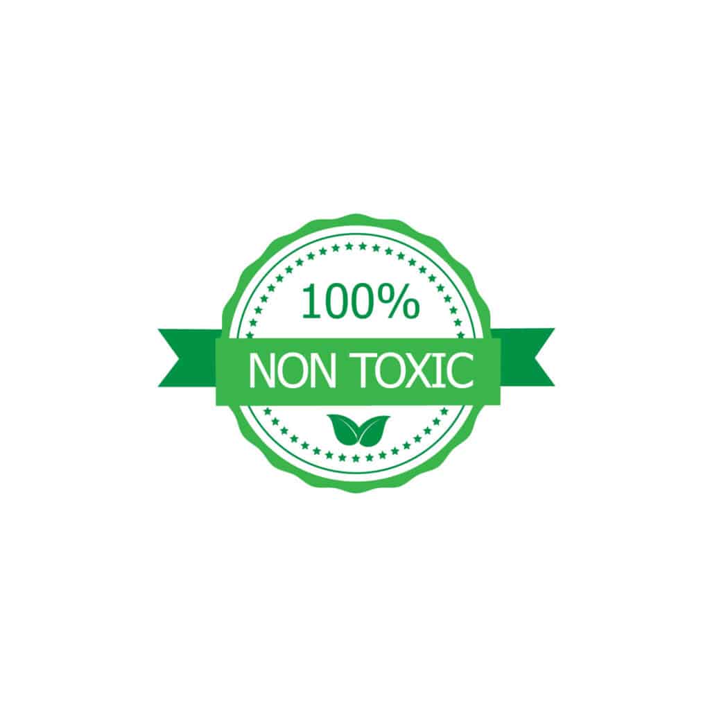 een groene badge met de woorden niet giftig.