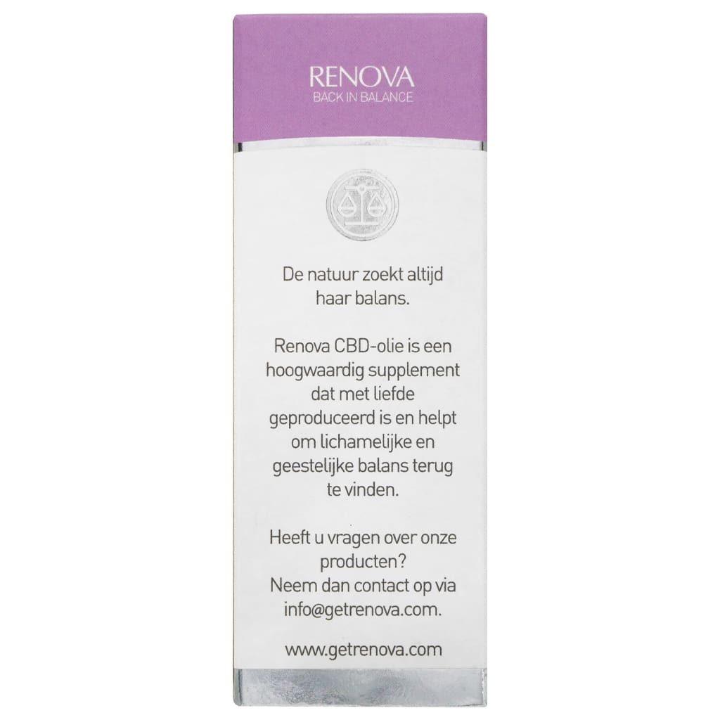 Een flesje Renova - CBD olie 3% (30ml) op een witte achtergrond. miniatuur