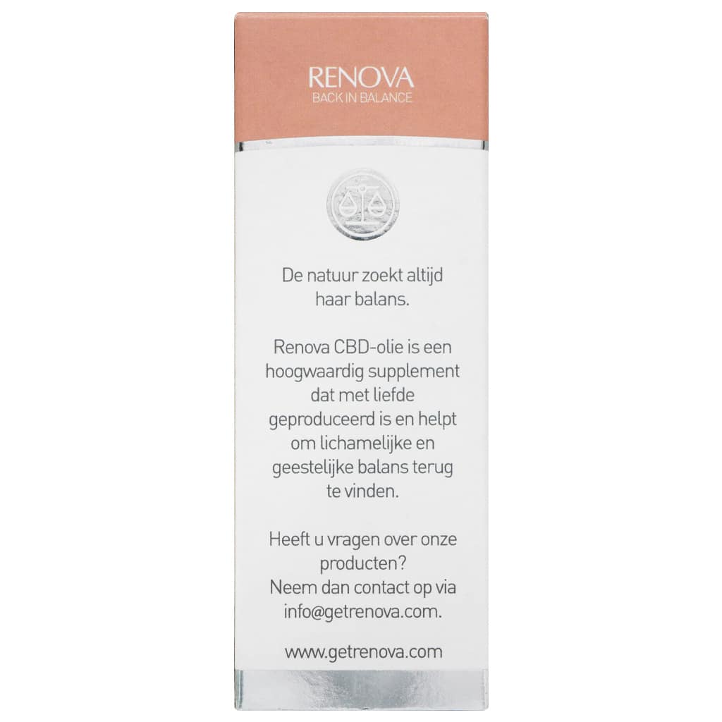 Een flesje Renova - CBD olie 16% (30ml) op een witte achtergrond. miniatuur