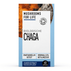 Mushrooms4Life - Biologische paddenstoel Chaga Capsules (60 stuks), biologisch, onafhankelijk getest en bevat minimaal 0,5% betulinezuur.