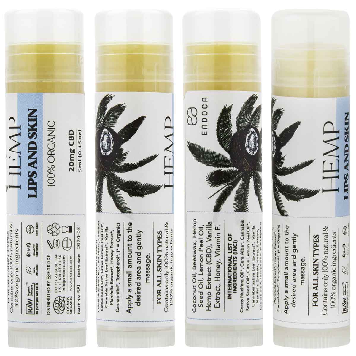 Endoca Lip mond huid Balsem miniatuur
