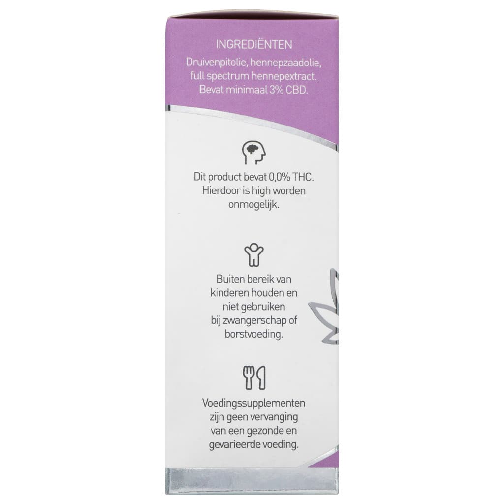 De verpakking voor Renova - CBD olie 3% (30ml) wordt getoond. miniatuur