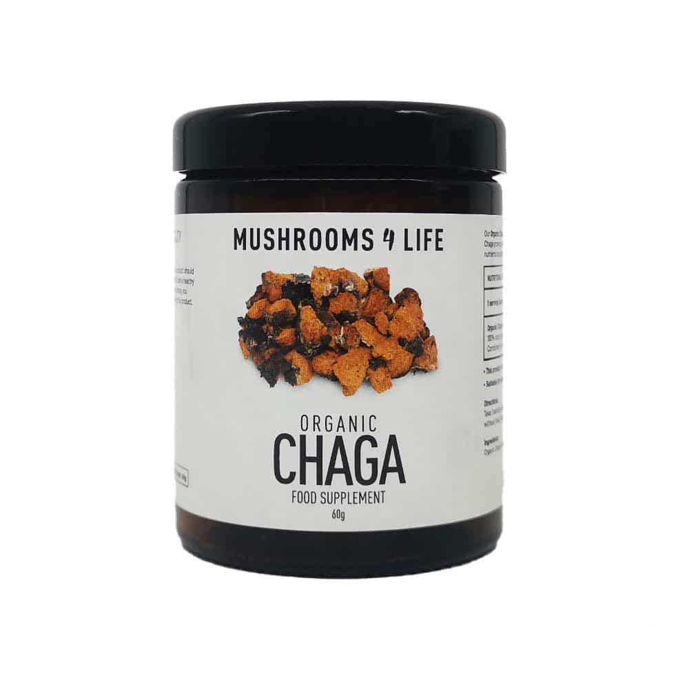 Mushrooms4Life – Biologische paddenstoel Chaga Poeder (60 gram) voor het leven.