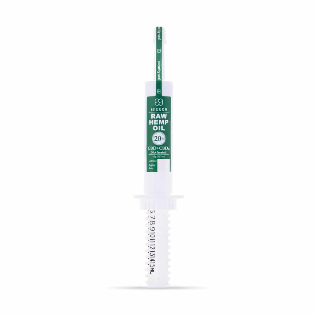 Een tube CBD Pasta 20% van Endoca (2000mg CBD) op een witte achtergrond. miniatuur