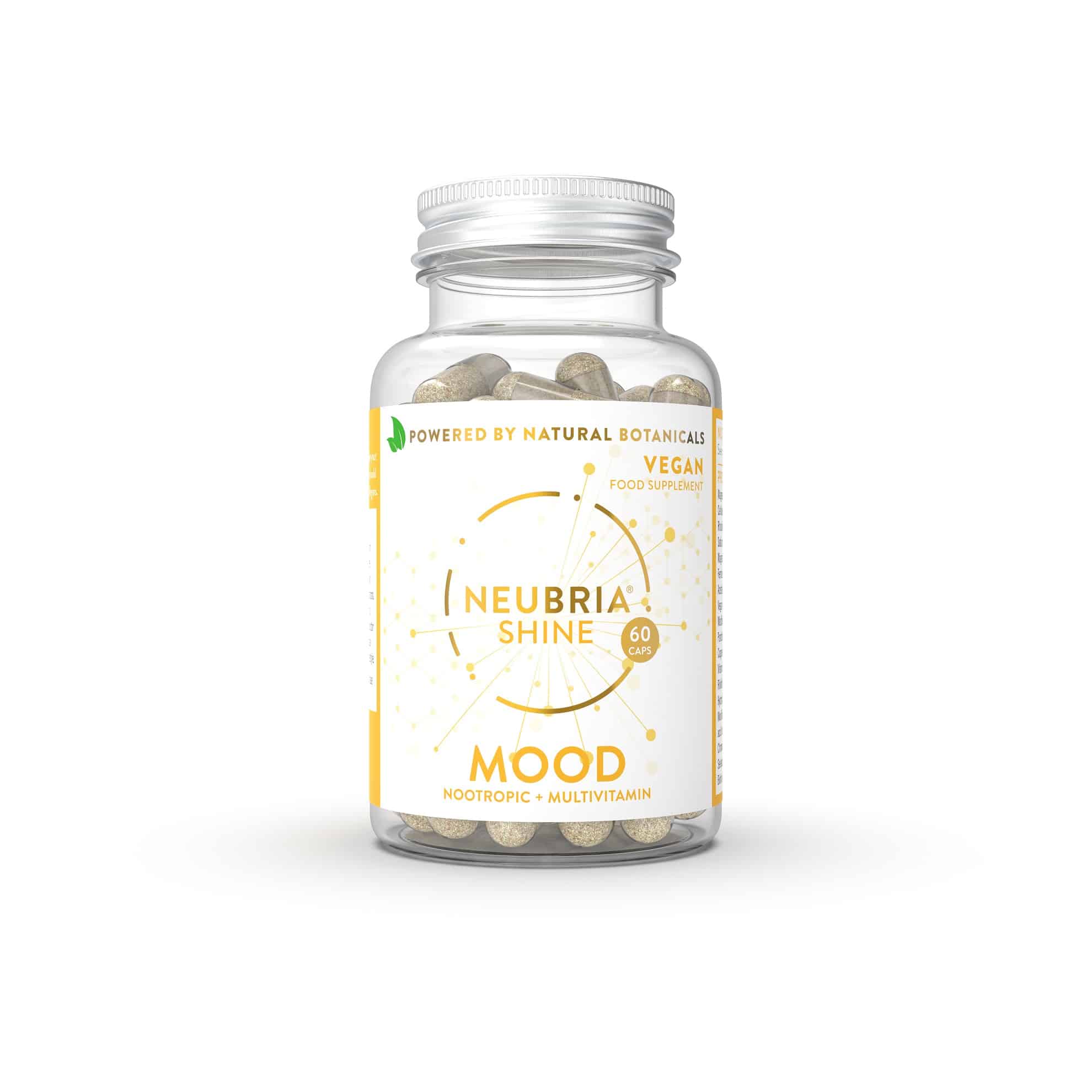 Een flesje Neubria - Mood Shine Capsules (60 stuks) - THT DATUM 31-08-2023. miniatuur
