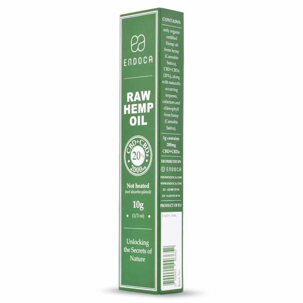 Een fles CBD Pasta 20% van Endoca (2000mg CBD) op een witte achtergrond. miniatuur