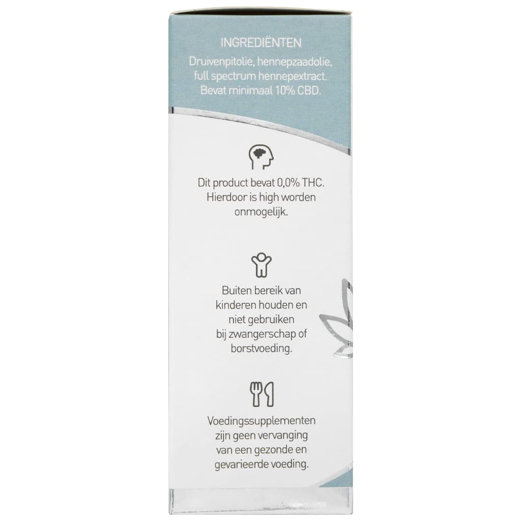 een flesje Renova - CBD olie 10% (30ml) op een witte achtergrond. miniatuur