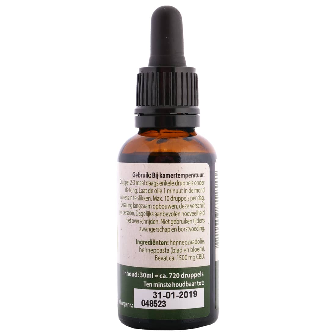 een flesje Jacob Hooy - CBD olie 5% (30ml) miniatuur