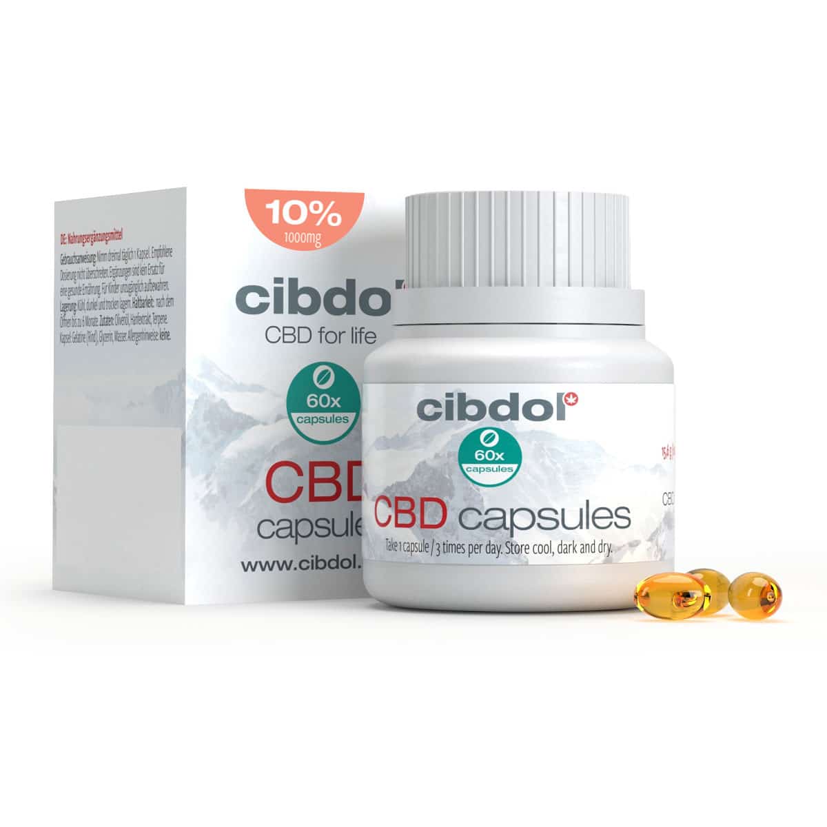 Cibdol 10% capsules met cannabidiol van de hennepplant