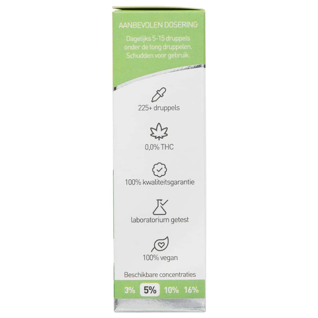 Renova - CBD olie 5% (10ml) op een witte achtergrond. miniatuur