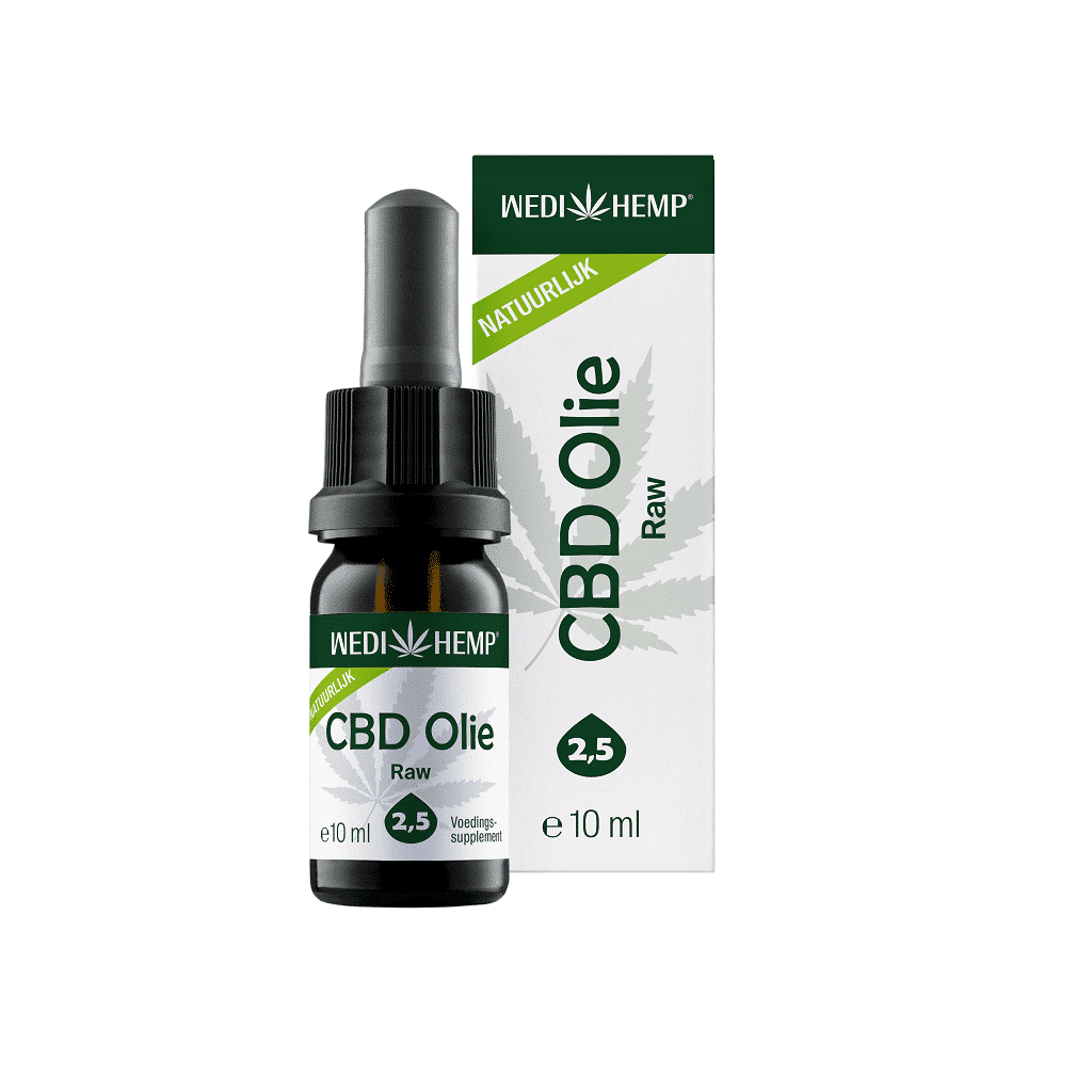 Wedihemp - CBD olie 2,5% RAW (10ml) — verpakking van Wedihemp