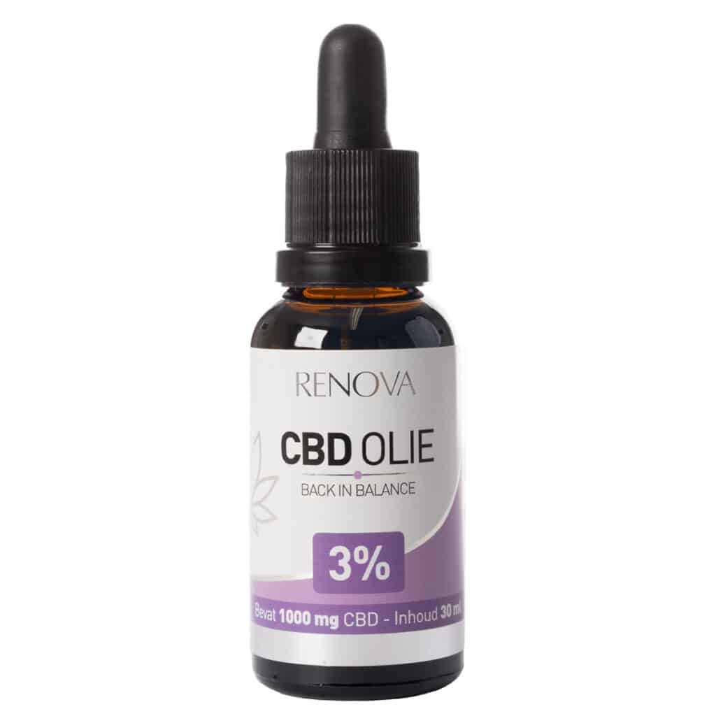 Een flesje Renova - CBD olie 3% (30ml).